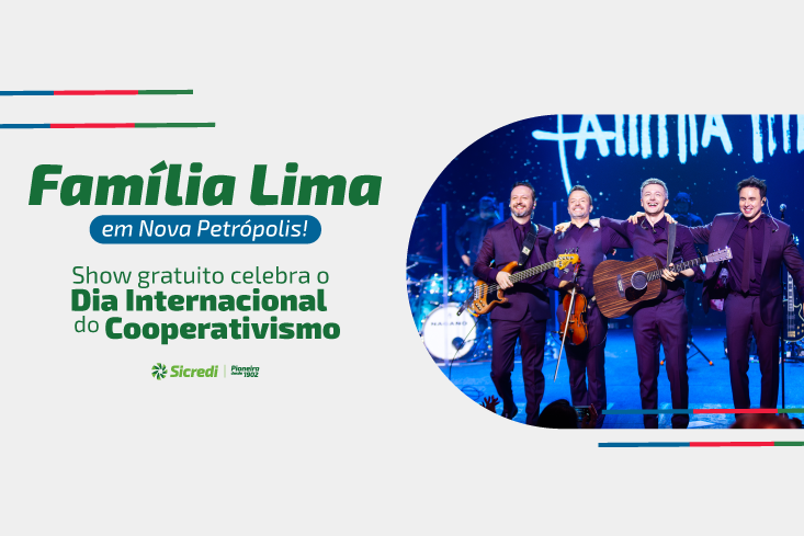 Família Lima em Nova Petrópolis: show gratuito celebra o Dia Internacional do Cooperativismo